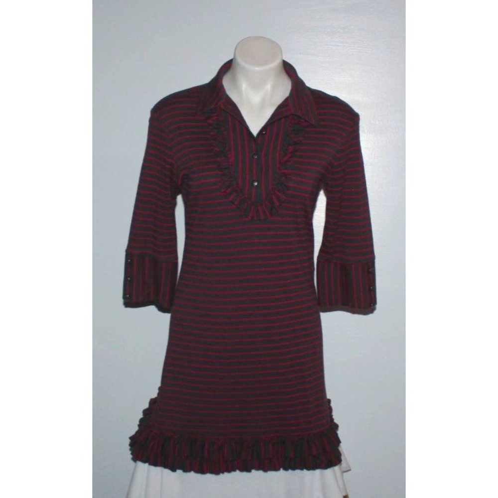 FINE GARMENTS by BELL Women's Striped Dress Top Size L